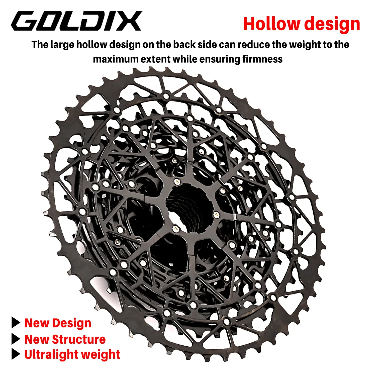 GOLDIX PTSL Ultralight Bicycle Cassette Freewheel Carbon Steel Material 9/10/11/12/13 Speed HG Structure Sprocket for Mountain Bike