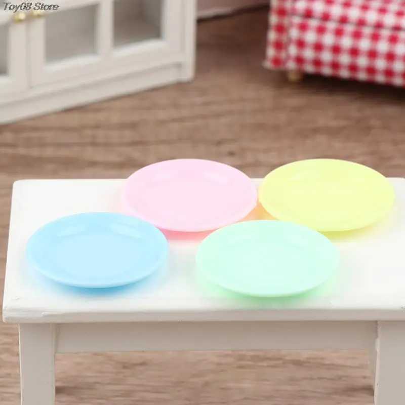 5Pcs Dollhouse Mini Food Plates Dining Plate Dollhouse Simulation Tableware Model DIY DollHouse Kitchen Scene Pretend Play Toys multi functional retractable stone plate kitchen island dining table integrated minimalist locker for small apartment