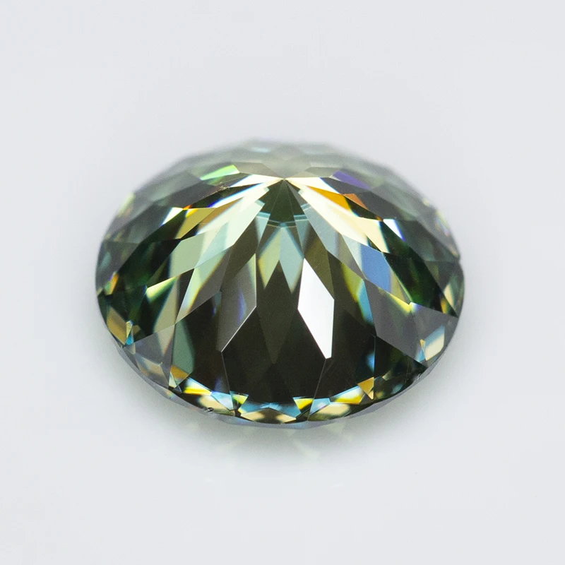 결코 페이드 라이트 그린 100 페이스 컷 모이사나이트 스톤 GRA 인증서 1.0ct 6.5mm VVS1 랩 다이아몬드 포지티브 패스 테스터
