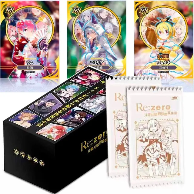 Re:life In A Different World From Zero Rem Ram Beatrice Emilia Collection Cards Child Kids Birthday Gift Game Cards Table Toys 1