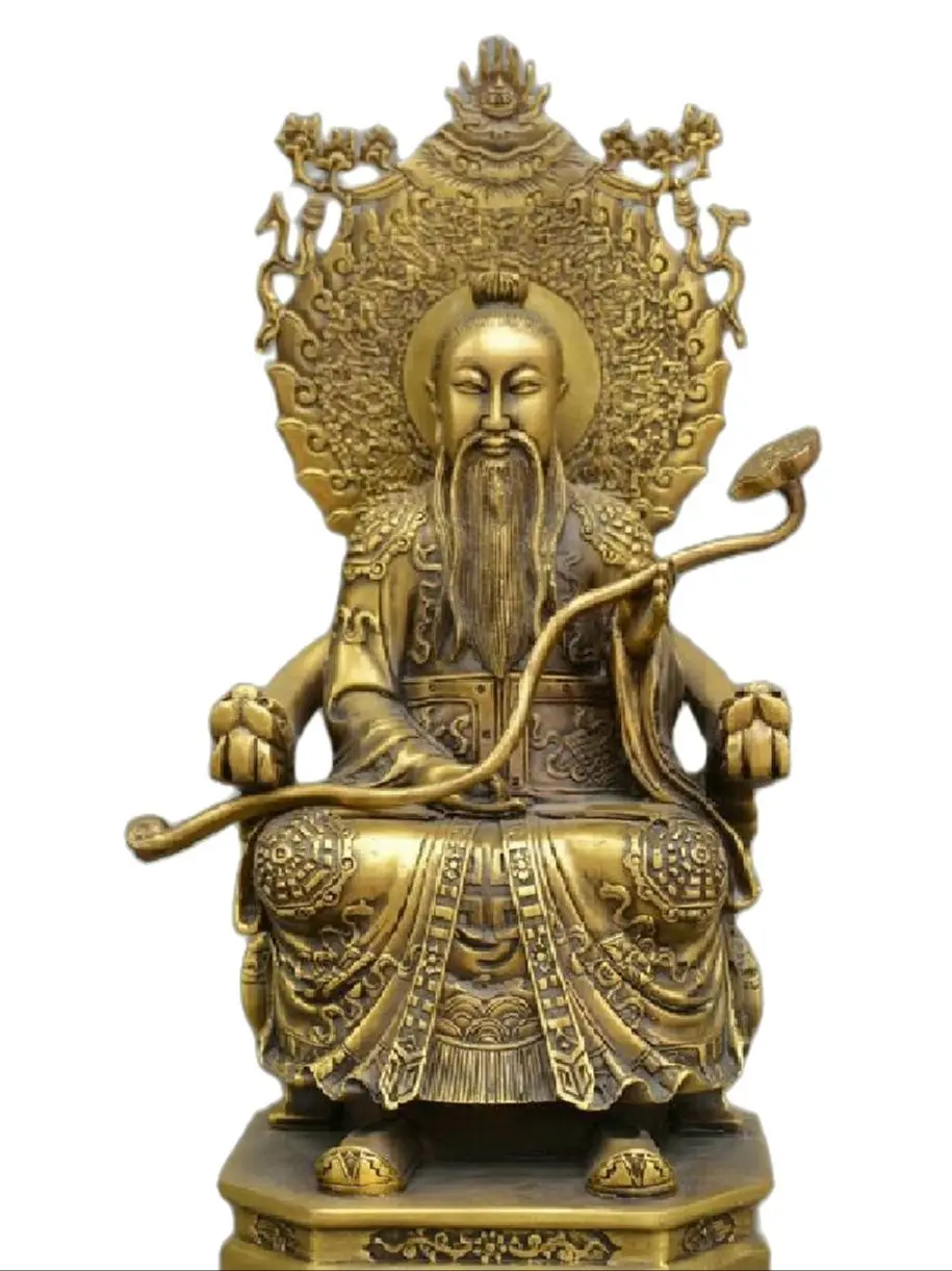 

Китайский Фэншуй, старый Бронзовый Taoism буддизм, очень Высокий Лорд Статуэтка Ру Йи