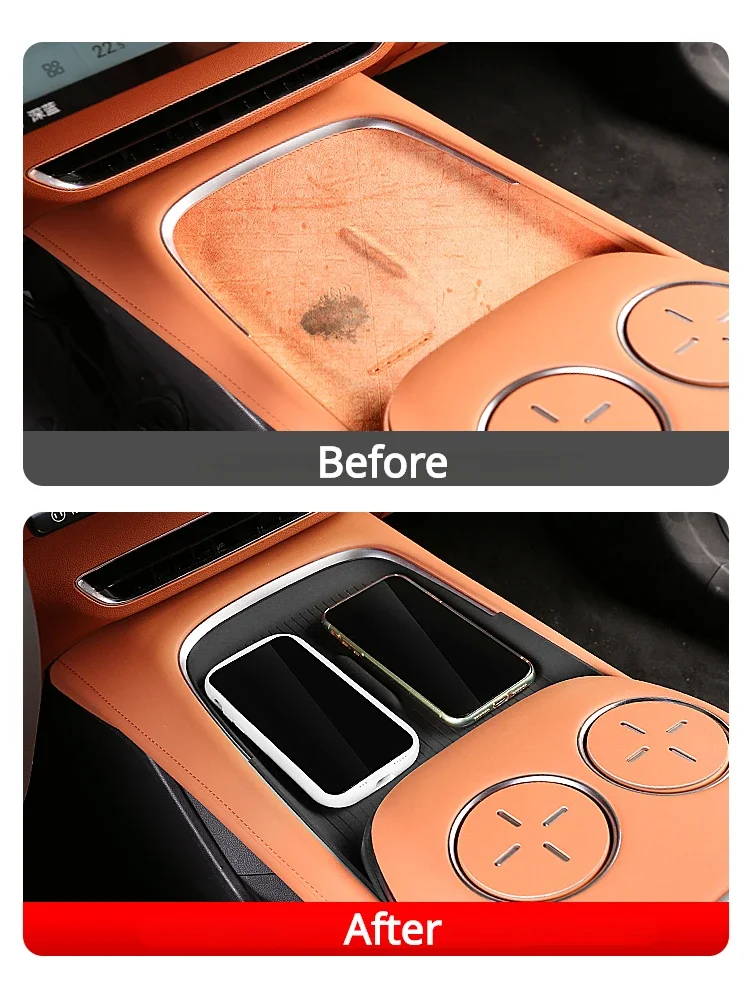 For Changan Deepal S07 Center Console Wireless Charger Anti-Slip Pad Silicone Dustproof Shock Absorption Storage Slot Mat