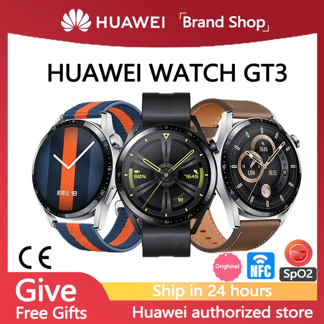 Huawei Watch GT 3 Smartwatch - 1.43 AMOLED Display, 14-Day Battery Life,  All-Day SpO2 Monitoring, 5 ATM Water Resistant, GPS, AI Running Coach