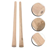 2 Pcs Solid Wood Handle Replacement Handle For Hoess for Woodworking Hoe Garden Replace Easy Mounts Replacement Hammer Grip Long 1