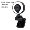 HD 13MP1080P 2K 4K Webcam PC Laptop Auto Focus Webcam Live Streaming Flexible with Microphone Live Broadcast withLight 3840x2160 2