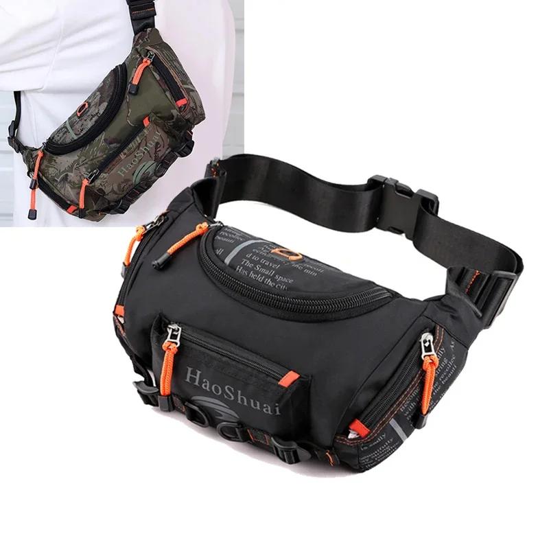 

Водонепроницаемый нейлоновый поясной кошелек, нагрудная Сумка-слинг для мужчин, дорожный рюкзак в стиле милитари, мужская сумка на ремне
