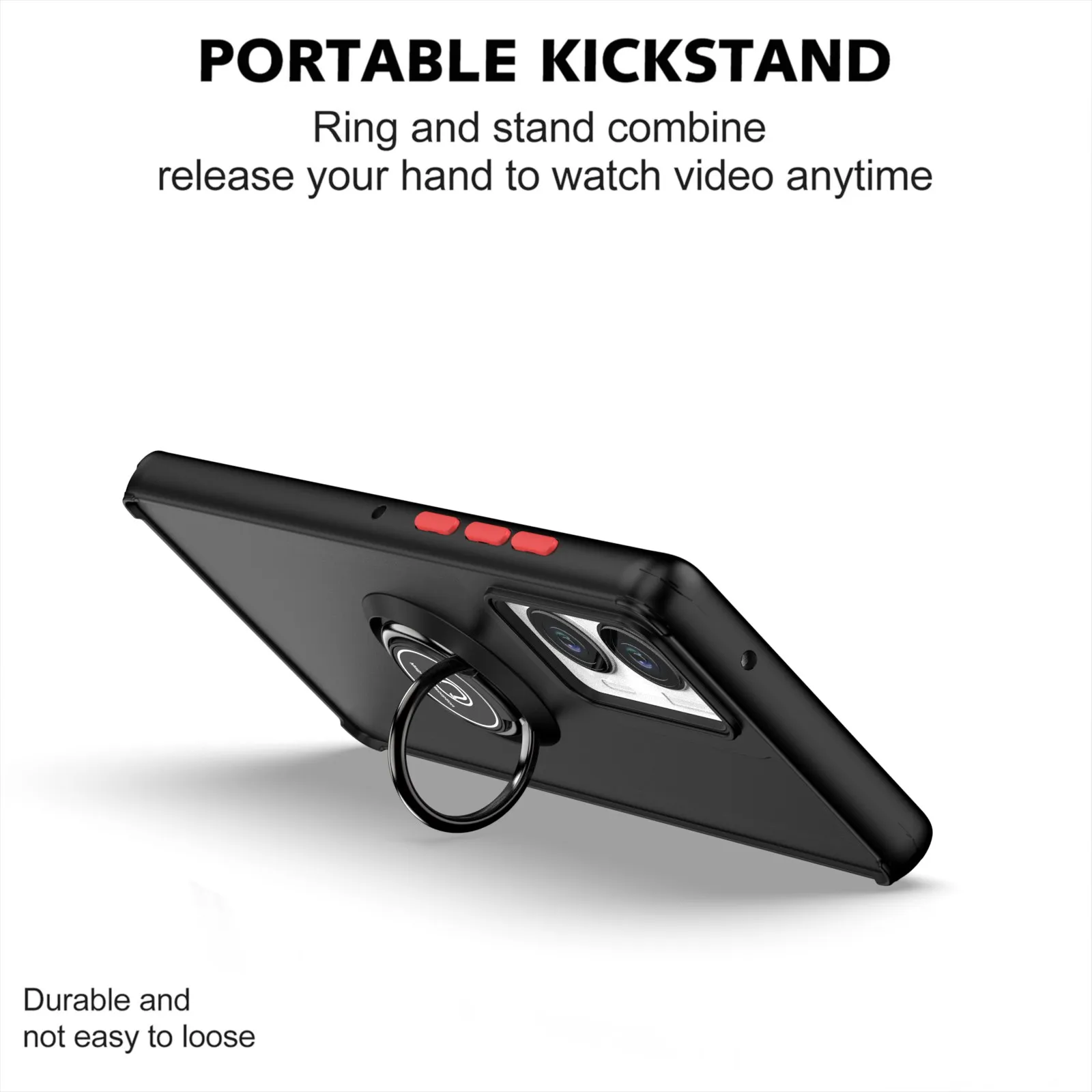 Shockproof Armor Matte Case with Magnetic Ring Holder and Stand