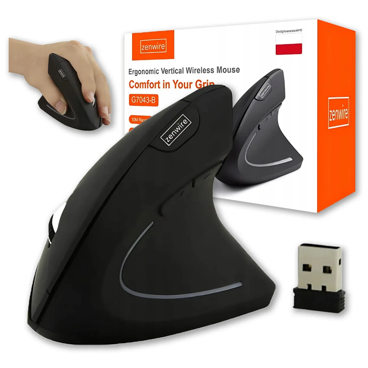 MOUSE Vertikale kabellose Maus Ergonomische Zenwire X7
