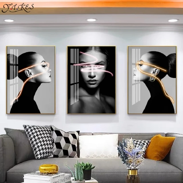 Newspaper Cover Face Creative art Posters Sexy Model Canvas Paintings On  the Wall Art Makeup Pictures Wall Decoration Cuadros - AliExpress