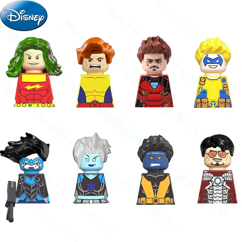 Disney Building Blocks Marvel Minifigure Doctor Samson Banshee Blue Bird Killer Frost Assemblare Mini Brick Kid Toy Regalo Di Compleanno