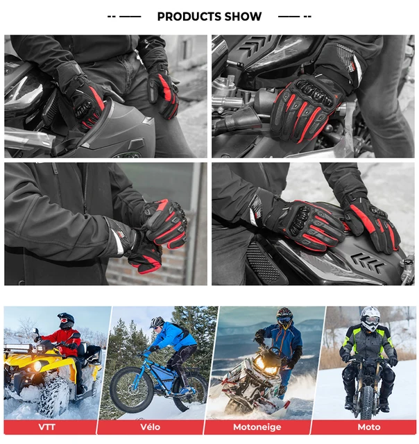 Gants D'hiver à écran Tactile De Moto Imperméables Par Temps Froid