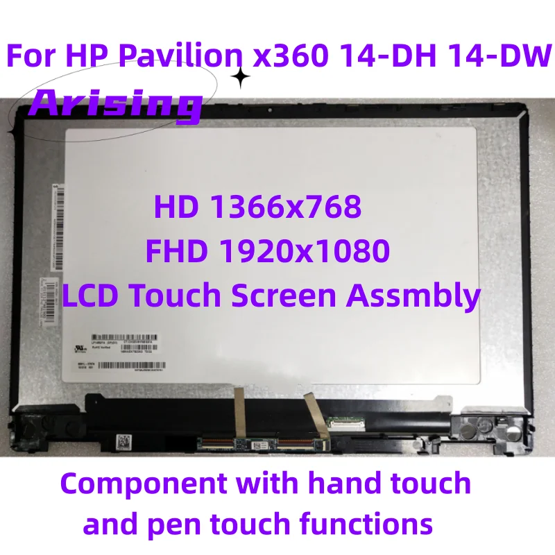 Gruppo Digitalizzatore Touch Screen Lcd Da 14.0 Pollici Per Hp Pavilion X360 14-Dw 14-Dh 14M-Dh 14T-Dh Con Sostituzione Del Pannello Di Visualizzazion