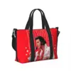 Custom Elvis And Rock King Tote Bag Women Large Capacity American Singer Actor Gym Beach Shoulder Travel Bag 3