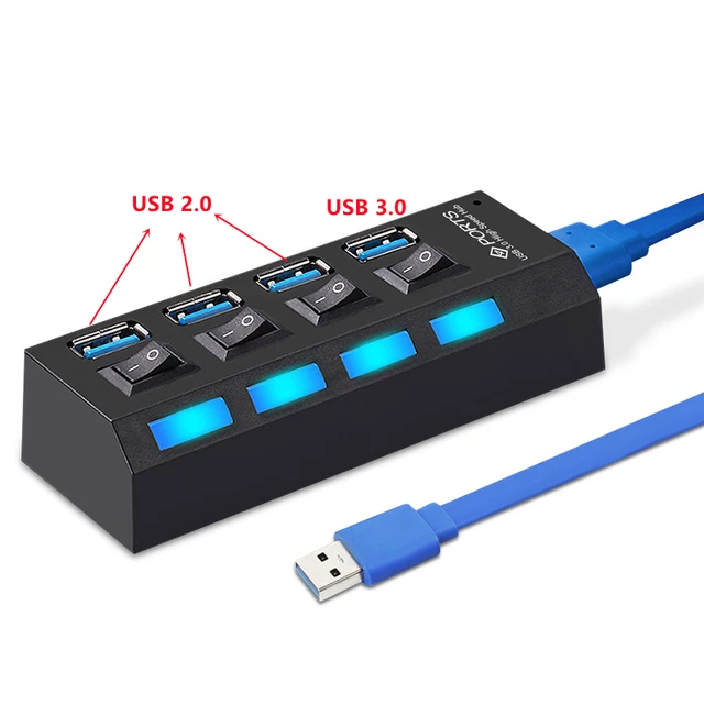 7 7 Port Ladron Usb Hub Multiport Usb 2.0 Splitter Multiplier Power Outlet  Pc Portable - Docking Stations & Usb Hubs - AliExpress