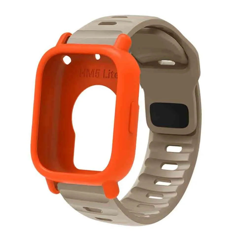 Silicone Strap & Bumper Cover for Smartwatch - Sporty Replacement Wristband Protector