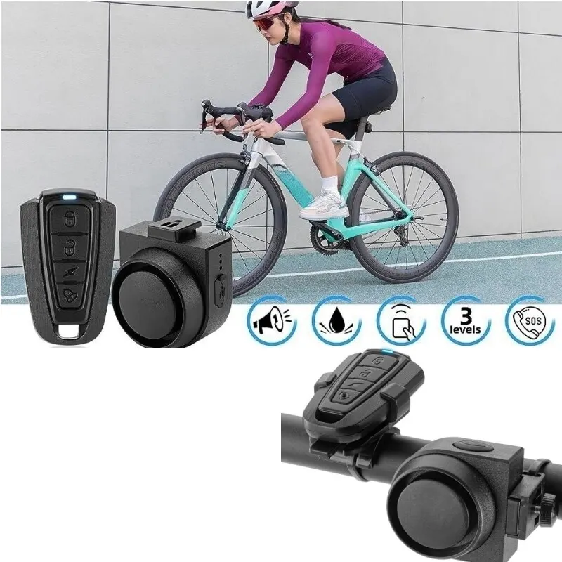 Allarme Antifurto Wireless Per Bici Padonow - 115 DB, Sensore Vibrazione, Ricaricabile USB-C, Impermeabile IPX5, Per Bici, Moto, Scooter - 3