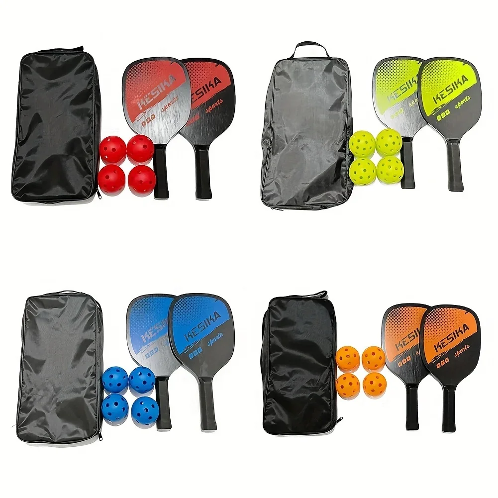 

Durable Pickleball Paddle Set with 4 Balls and Carrying Bag - Perfect for Beginners and Pros Alike