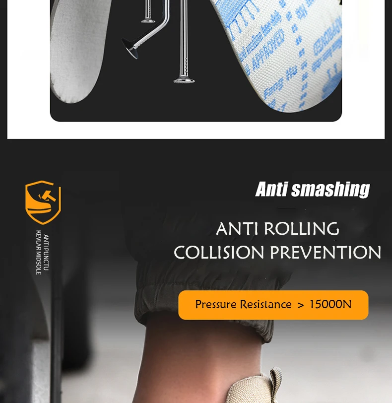 Safety Shoes Anti Smashing Anti Piercing Wear-Resistant Anti Slip Kevlar Midsole  Are Fashionable Breathable And Comfortable