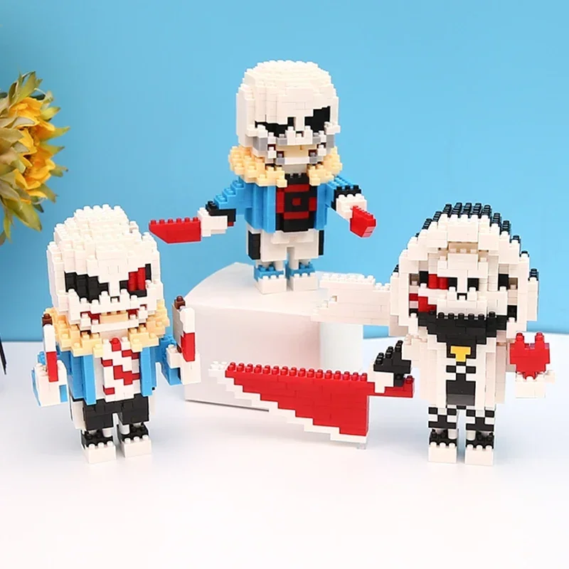 SC Game Undertale Sans Cross Nightmare Reaper Ink Skeleton Hero Monster Doll DIY Mini Diamond Blocks Bricks Building Toy No Box 6