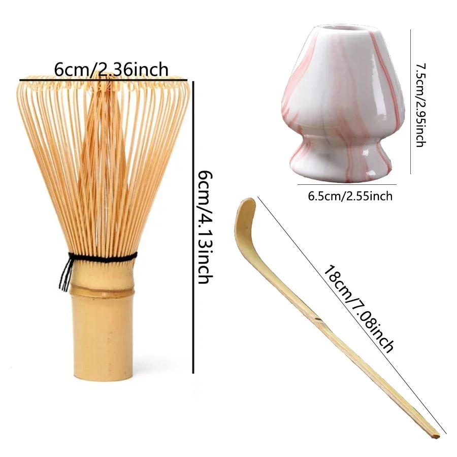 Matcha Whisk And Spoon Set With Stand Japanese Tea Tool 3 Piece_voghion.com