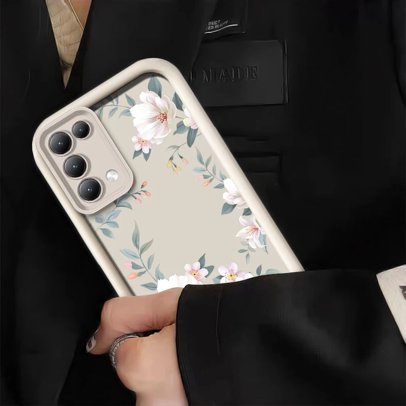 Retro Shattered Flowers Silicone Soft Shockproof Phone Case