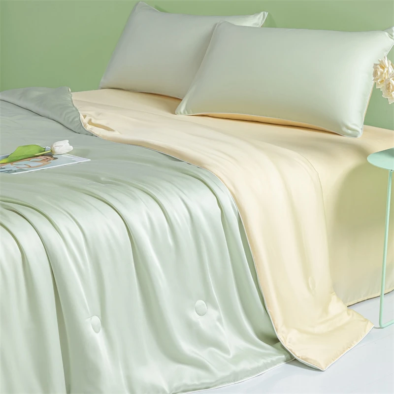 Water Wash Ice Silk Double Combination Summer Cool Quilt Cold Air Condition Thin Blanket