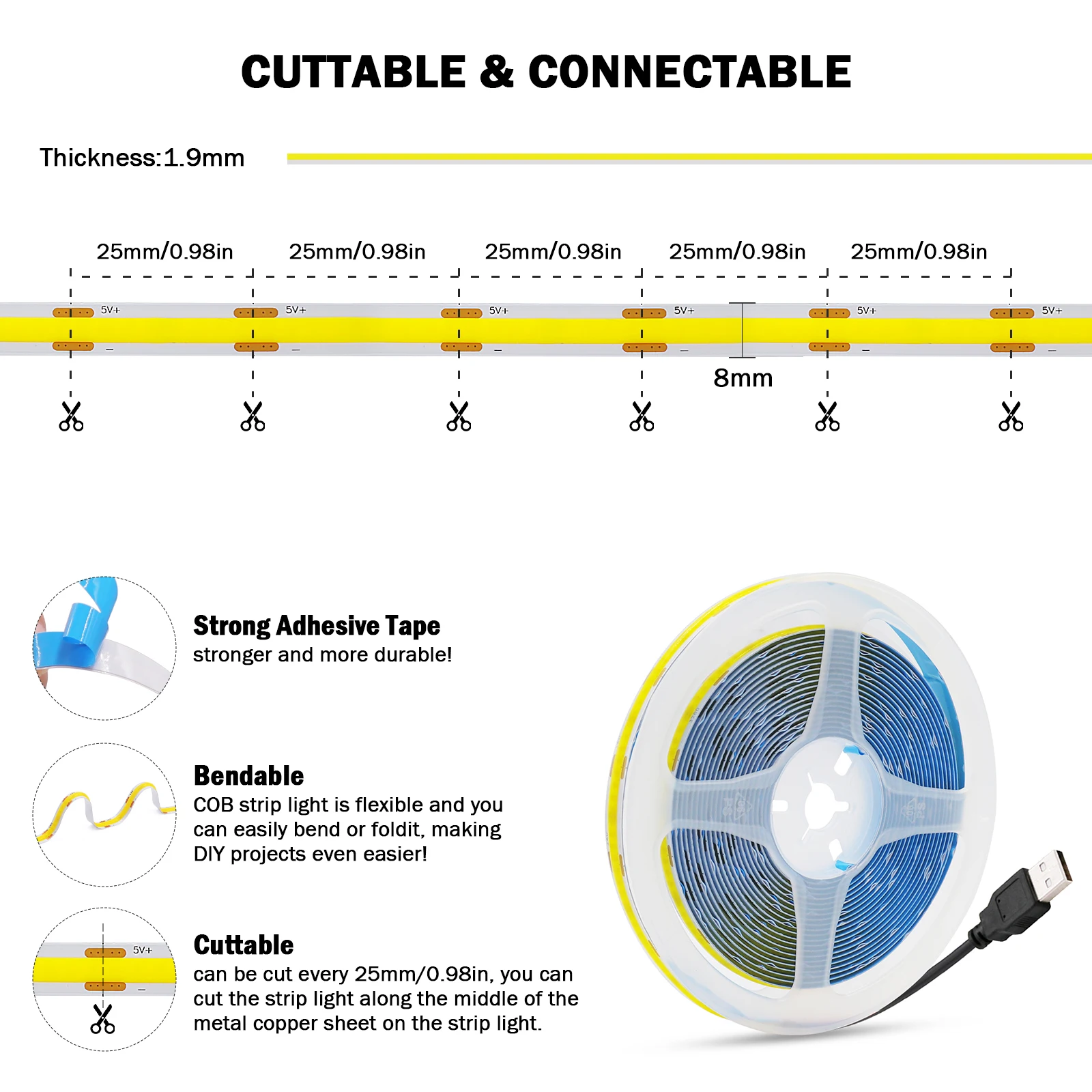 รูปสินค้า LED Strip Light หลากสี ตกแต่งบ้านและ TV สวยสะดุดตา
