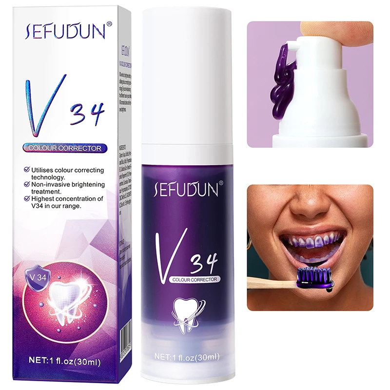 

V34 30ml Whitening Toothpaste Repair Whitening Teeth Remove Yellowing Teeth Fresh Breath Periodontal Non-Invasive Whitening Care