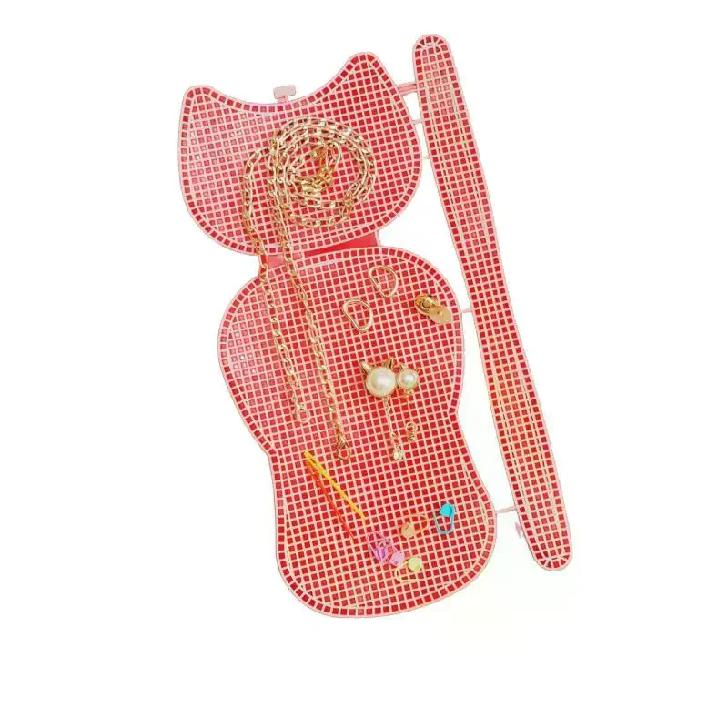 DIY Knitting Crochet Bags Kit Mesh Plastic Canvas Sheets Ribbon Set For DIY Craft Shoulder Bags Accessories Tool With Knitting