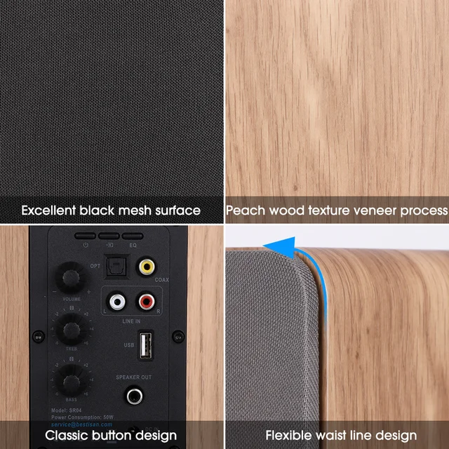 80W HiFi Speaker Soundbar Bookshelf Bluetooth Speaker Home, 47 OFF