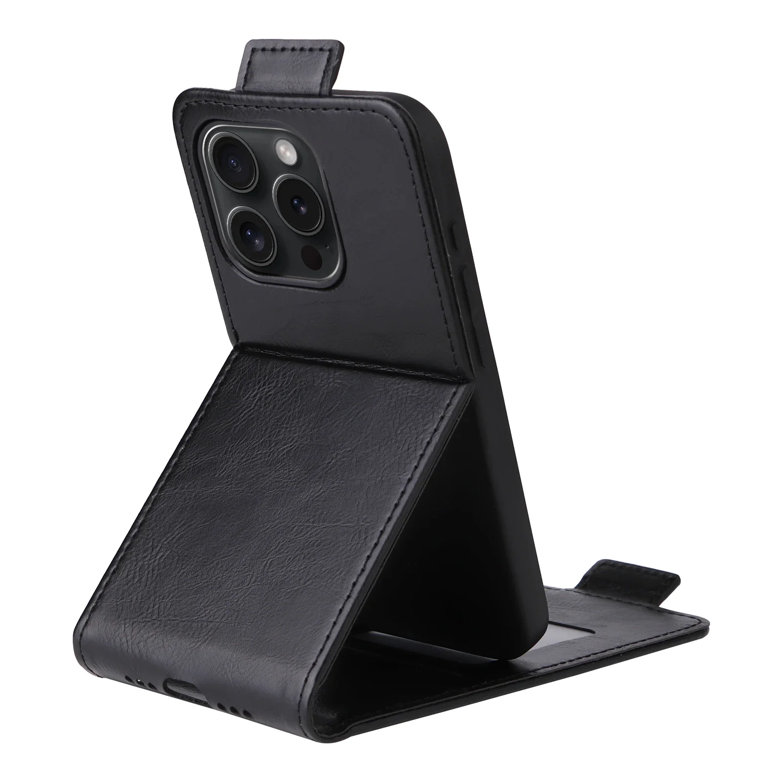 Luxury Retro Leather Flip Vertical Case with Card Holder and Stand for Smartphone Protection