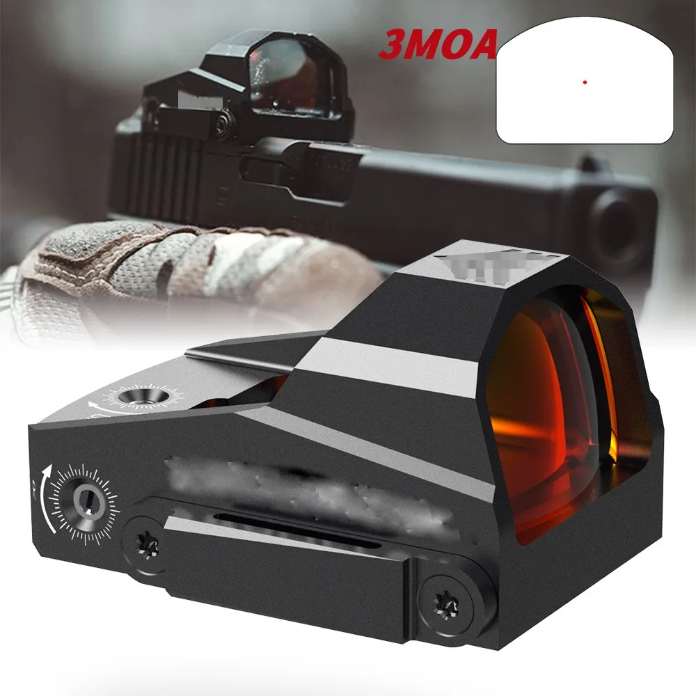 

3 MOA Reflective Optical Scope Mini Red Dot Sight Tactical Hunting for Handgun SF Pistol Cut RMR Print 1x22 Reflex Sight