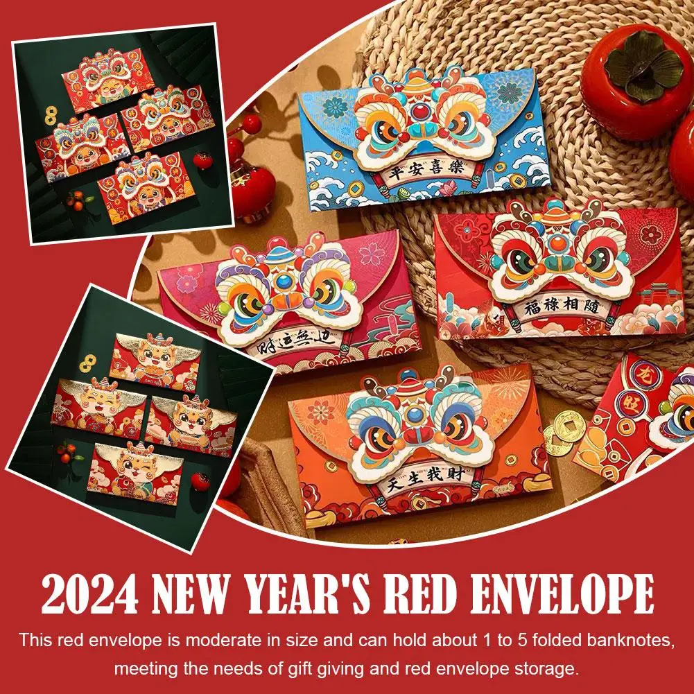 

Spring Festival Red Envelopes The Year Of Dragon Chinese Year Packets Lucky Lunar Decor Red Year New J3I3