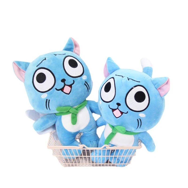 15cm Japan Anime Fairy Tail Blue Happy Cat Kawaii Animals Pets Plush Peluche Cartoon Soft Stuffed Toys Dolls Kids Gifts