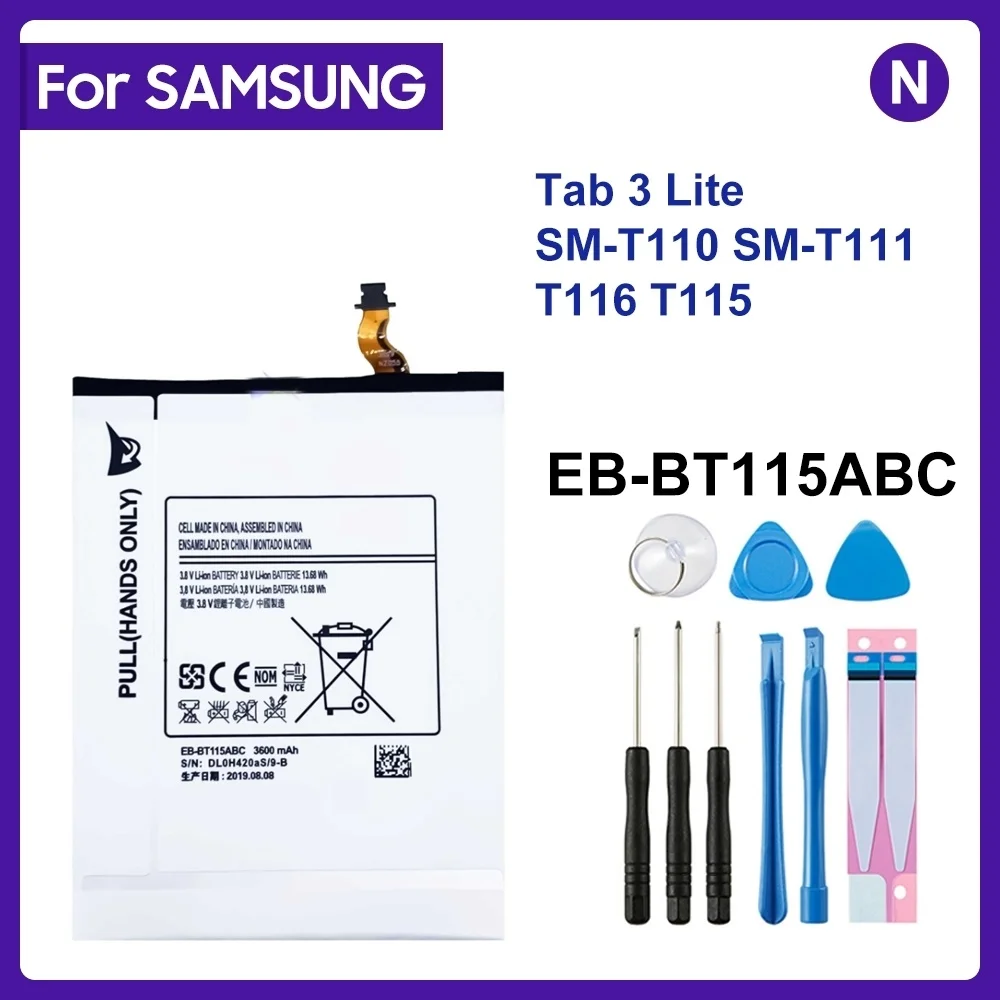 Per Samsung Eb-Bt115Abc Eb-Bt116Abe Eb-Bt111Abc Eb-Bt111Abe 3600Mah Batteria Per Samsung Tab 3 Lite Sm-T110 Sm-T111 T116 T115