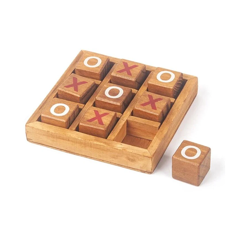 Wood Tic Tac Toe Game 3D XO Chess Board Educaci&oacute;n Montessori Parent Child Interactive Toys Party Gifts Juegos De Inteligencia
