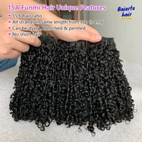 Extensions de cheveux humains bouclés Pixie 15A, lots de 3/4, cheveux vierges bruts, double trame 3