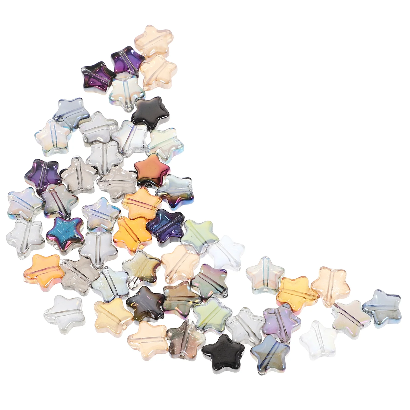 

100 Pcs The Gift Glass Crystal Pentagram Beaded Beads For Bracelets for Jewelry Making Glitter Crafts Bracelets