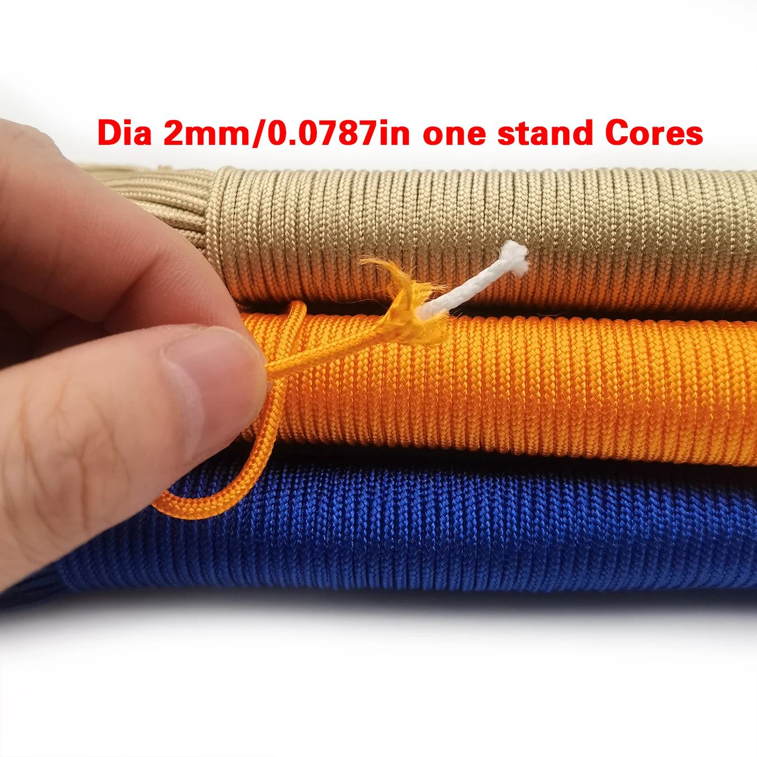 IQiuhike 100 Colors Paracord 2mm 100FT,50FT,25FT One Stand Cores Paracord Rope Paracorde Cord For Jewelry Making Wholesale