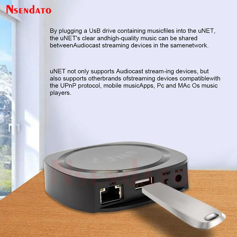 Audiocast uNET USB 음악 Nas 네트워크 오디오 공유 장치 어댑터 호환 UPNP iHome WiiM AudioPro Audiocast M5 M20 Amp50