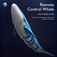 RC Toy 2.4G ABS Dual Propeller Bionic Design Spiral Drive Water Spray Waterproof Remote Control Whale Toys for Children Gift 1