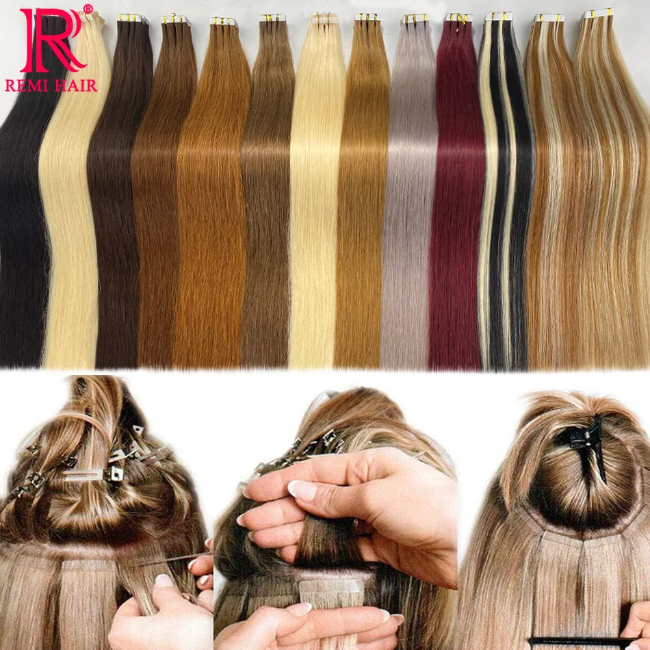 Tape in Human Hair Extensions Real Human Natural Hair Vietnamese Straight Strong Adhesive Skin Weft For Women human hair extensions human hair for braiding