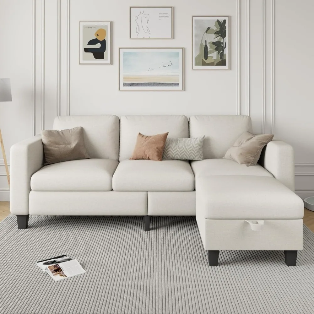 Couches for Living Room-L Shape Cloud Couch-Small Modular 3 Seat Sectional-Comfy with Couches for Living Room