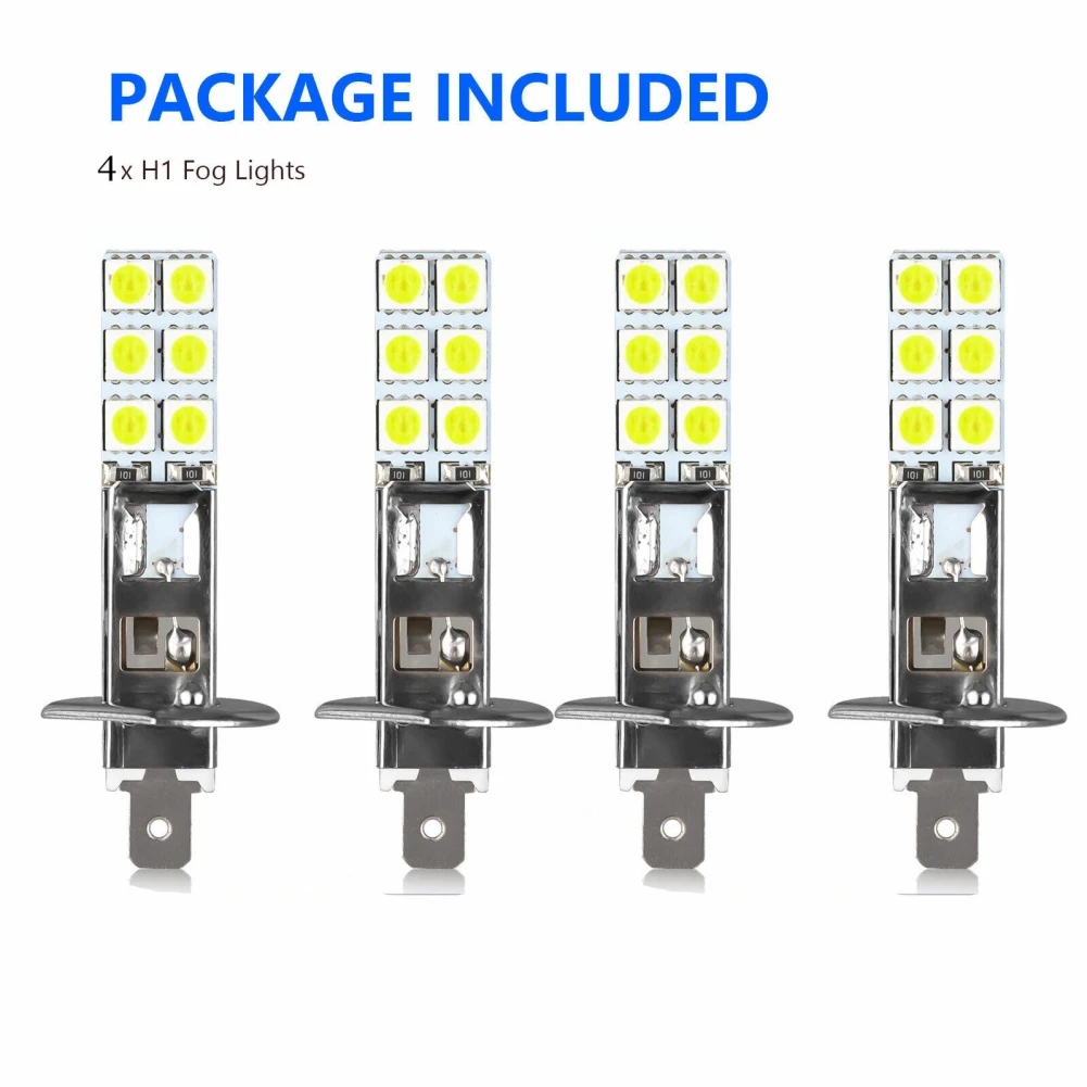 4pcs H1 Led Headlight Bulb Kit Fog Lamp Driving DRL Light High-Power 110w 6000k Super White Headlamp Bulbs