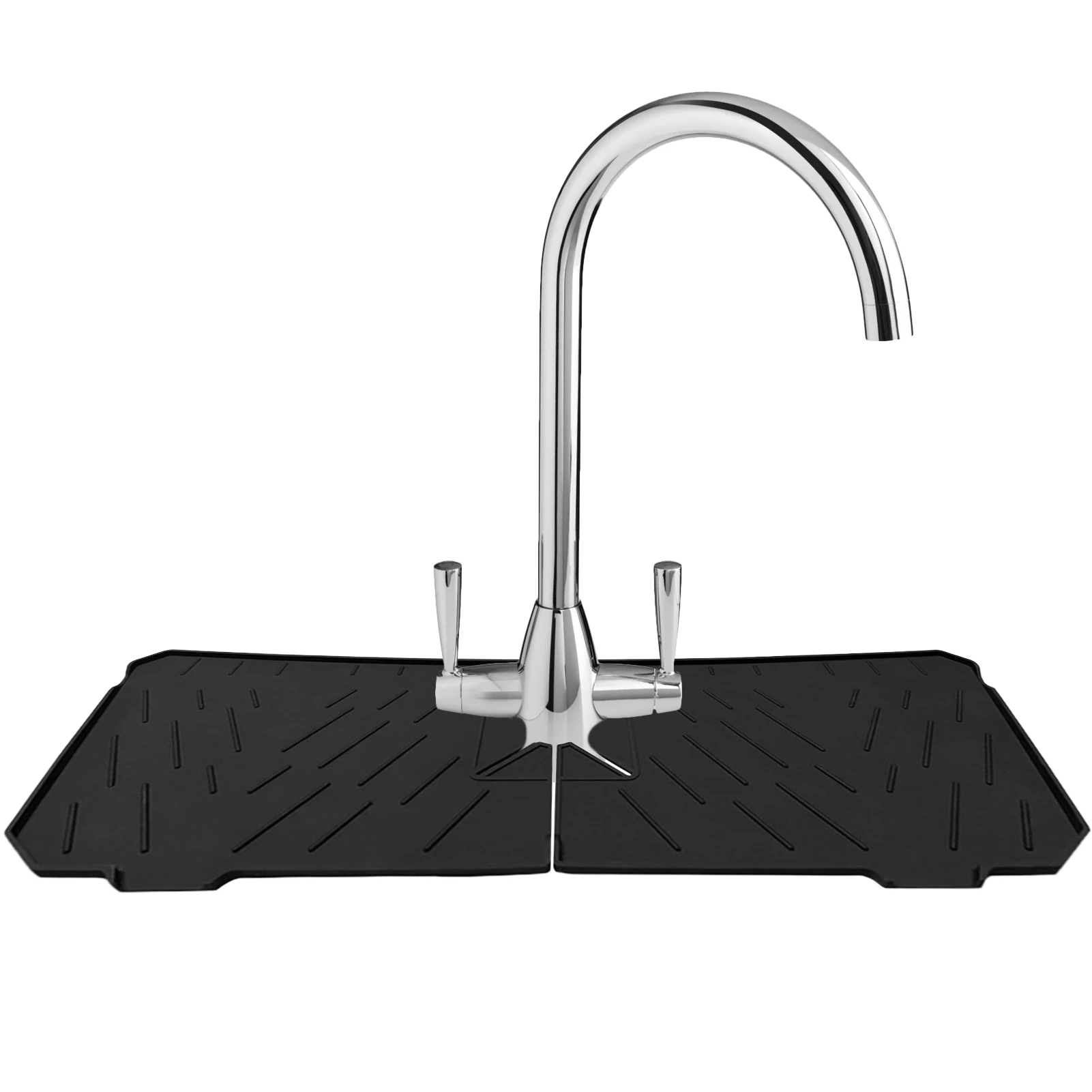 Kitchen Sink Splash Guard Mat Silicone Faucet Mat Drying For Kitchen Bathroom Countertop Protect Faucet Handle Drip Catcher