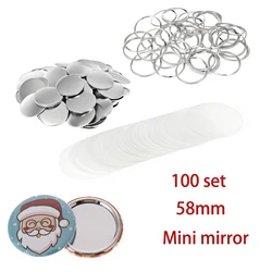 DIY Blank Badge & Magnet Craft Kit - 58mm Button, Whiteboard, Mini Mirror Supplies (Mini mirror)
