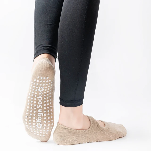 4 Pairs Women's Yoga Socks Non-Slip Backless Ballet Dance Floor Bandage Pilates Gym Workout Slipper Socks for Sport 4