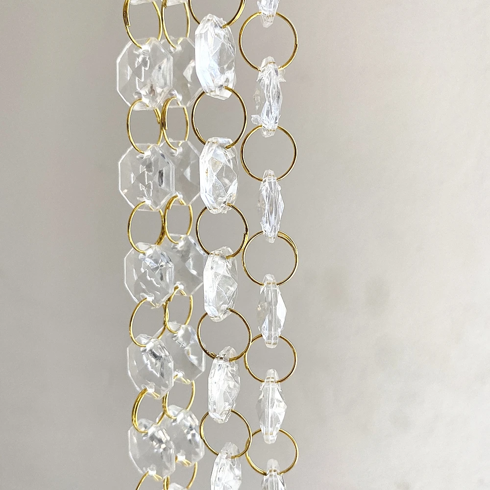 1 Meter Transparent Acrylic Crystal Window Christmas Party Decoration Garland Curtain Pendant Romantic Wedding Decoration