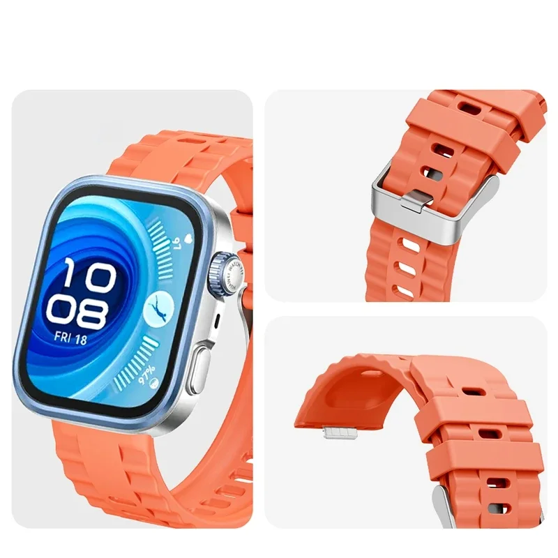 Enhanced Silicone Strap for Sports Smartwatch Replacement Wristband