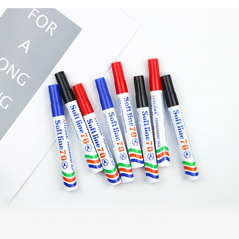 3/10pcs 대용량 유성 마커, 블랙 레드 블루 속건성, 지워지지 않는 물류 마커, 마커 펜